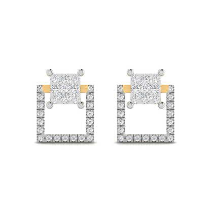 Double Square Diamond Earrings