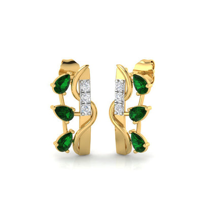 Emerald Pear Trio Earrings