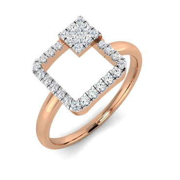 Double Square Diamond Ring