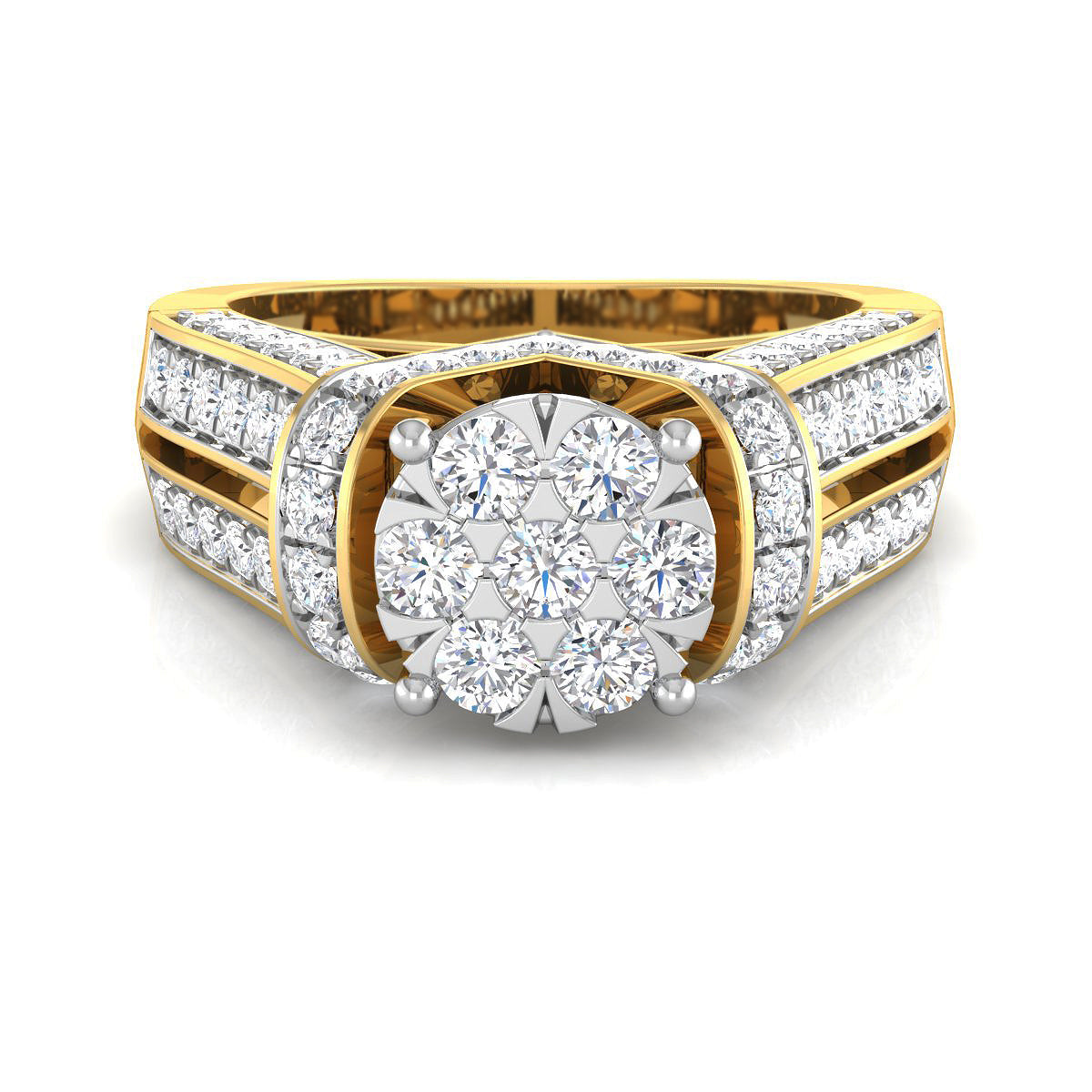 Septet Center Diamond Cluster Ring