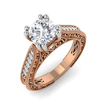Carved Solitaire Ring
