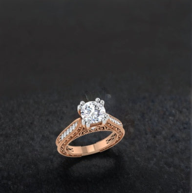 Carved Solitaire Ring