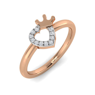 Crowned Heart Diamond Ring