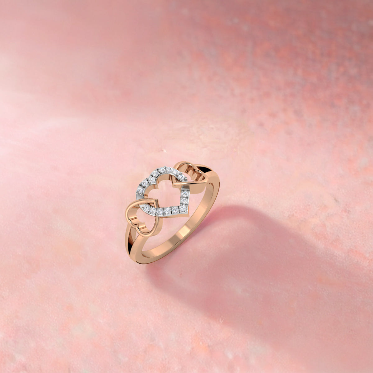 Interlocked Triple Heart Ring