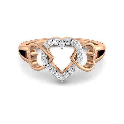 Interlocked Triple Heart Ring