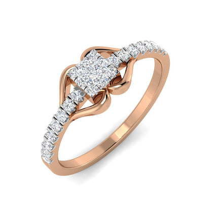 Faceted Square Diamond Ring