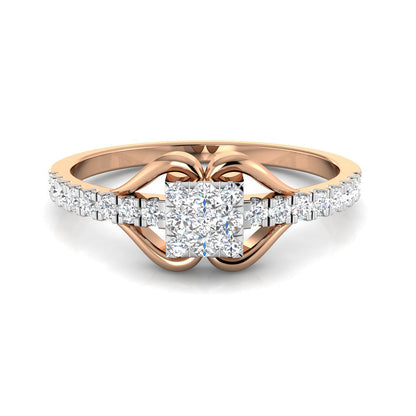 Faceted Square Diamond Ring
