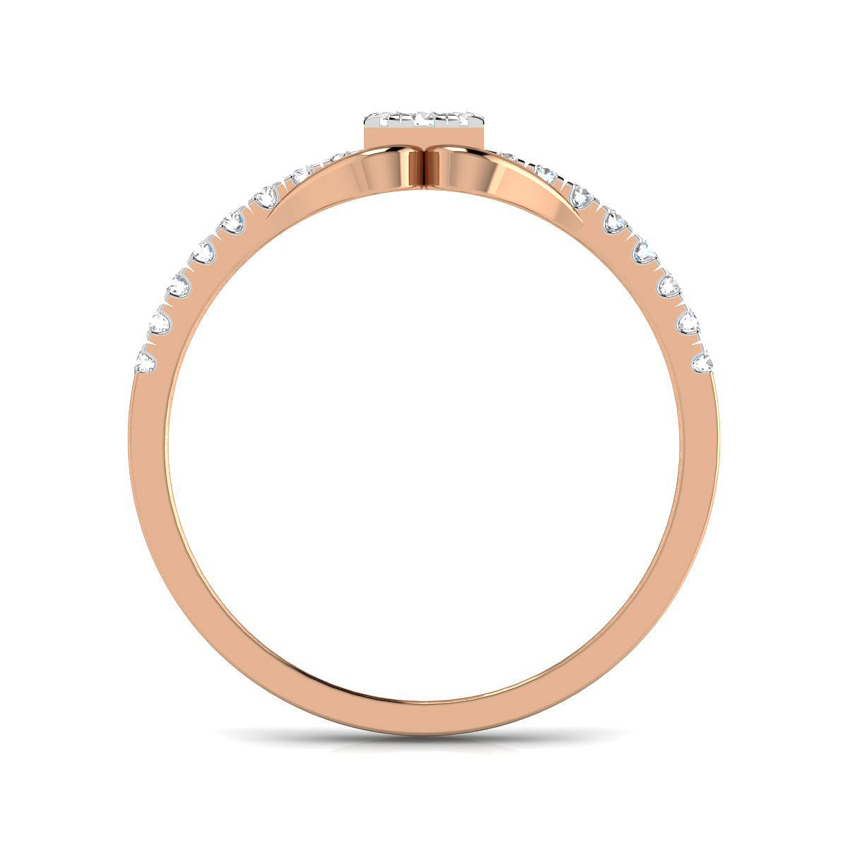 Faceted Square Diamond Ring