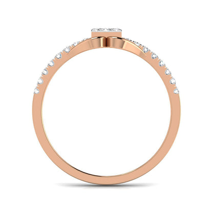 Faceted Square Diamond Ring