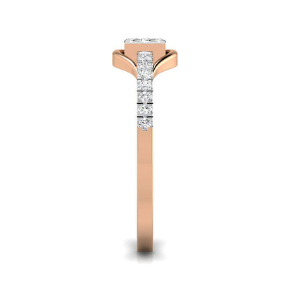 Faceted Square Diamond Ring