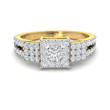 Diamond Embellished Square Trio Ring