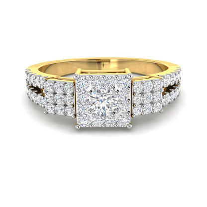 Diamond Embellished Square Trio Ring
