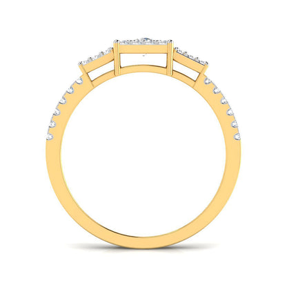 Diamond Embellished Square Trio Ring