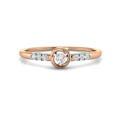Solitaire and Diamond Trios Ring