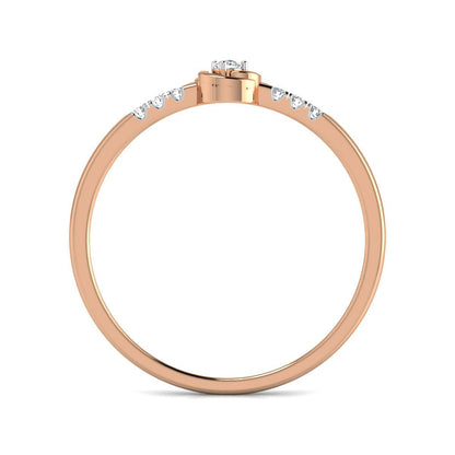 Solitaire and Diamond Trios Ring
