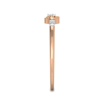 Solitaire and Diamond Trios Ring