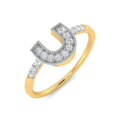 Embellished Horse Shoe Ring