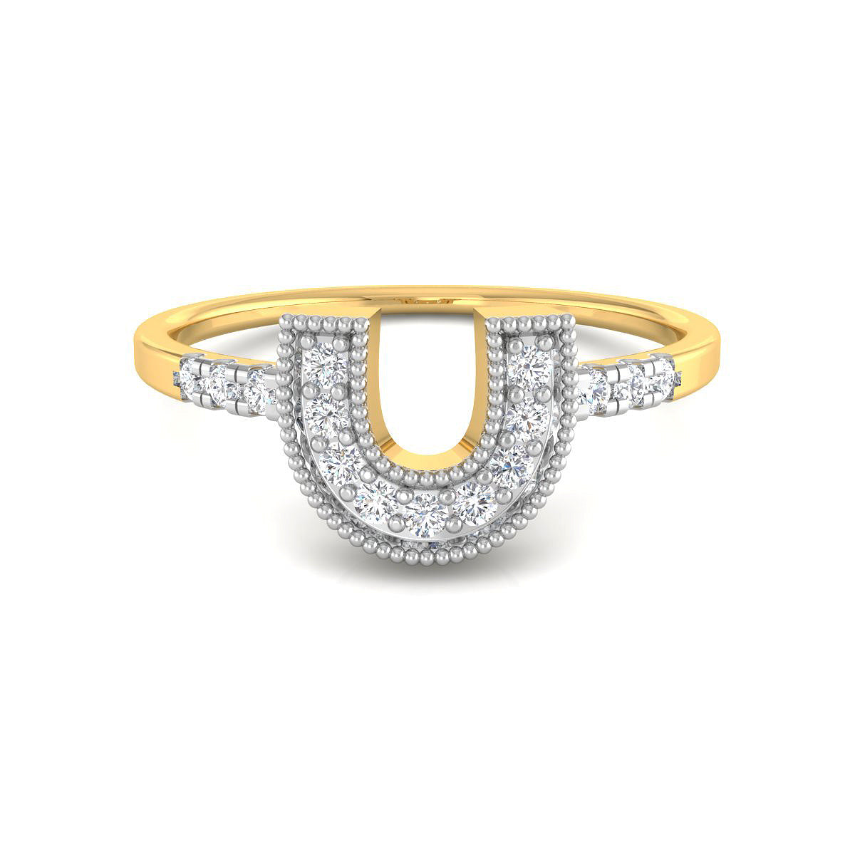 Embellished Horse Shoe Ring