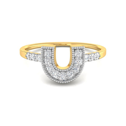 Embellished Horse Shoe Ring