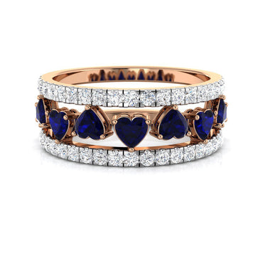 Stunning Sapphire Hearts Ring