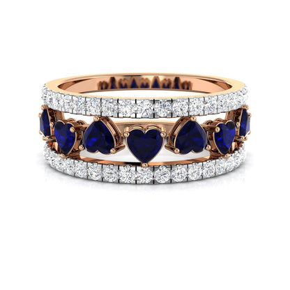 Stunning Sapphire Hearts Ring