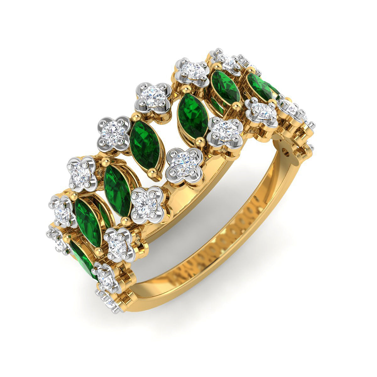 Emeral Marquise Diamond Ring