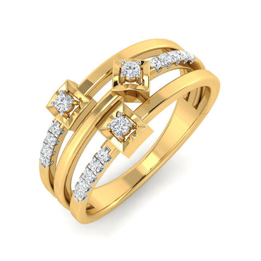 Three Square Diamond Ring