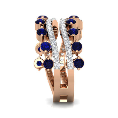 Victorian Sapphire Diamond Layered Ring