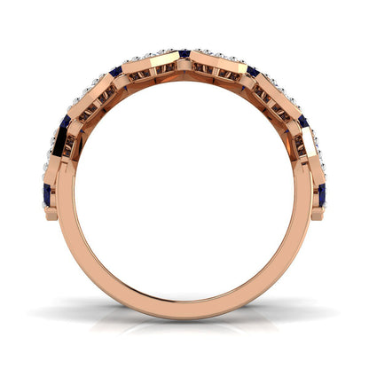 Diamond and Hearts Interplay Ring