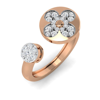 Open-top Petal Diamond Ring