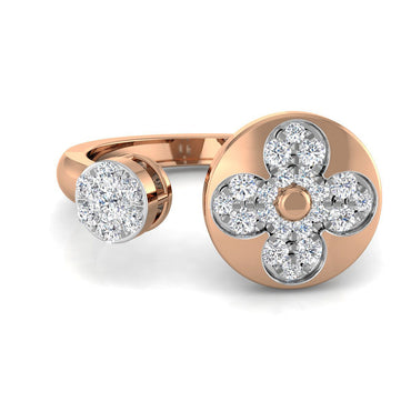 Open-top Petal Diamond Ring