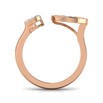 Open-top Petal Diamond Ring