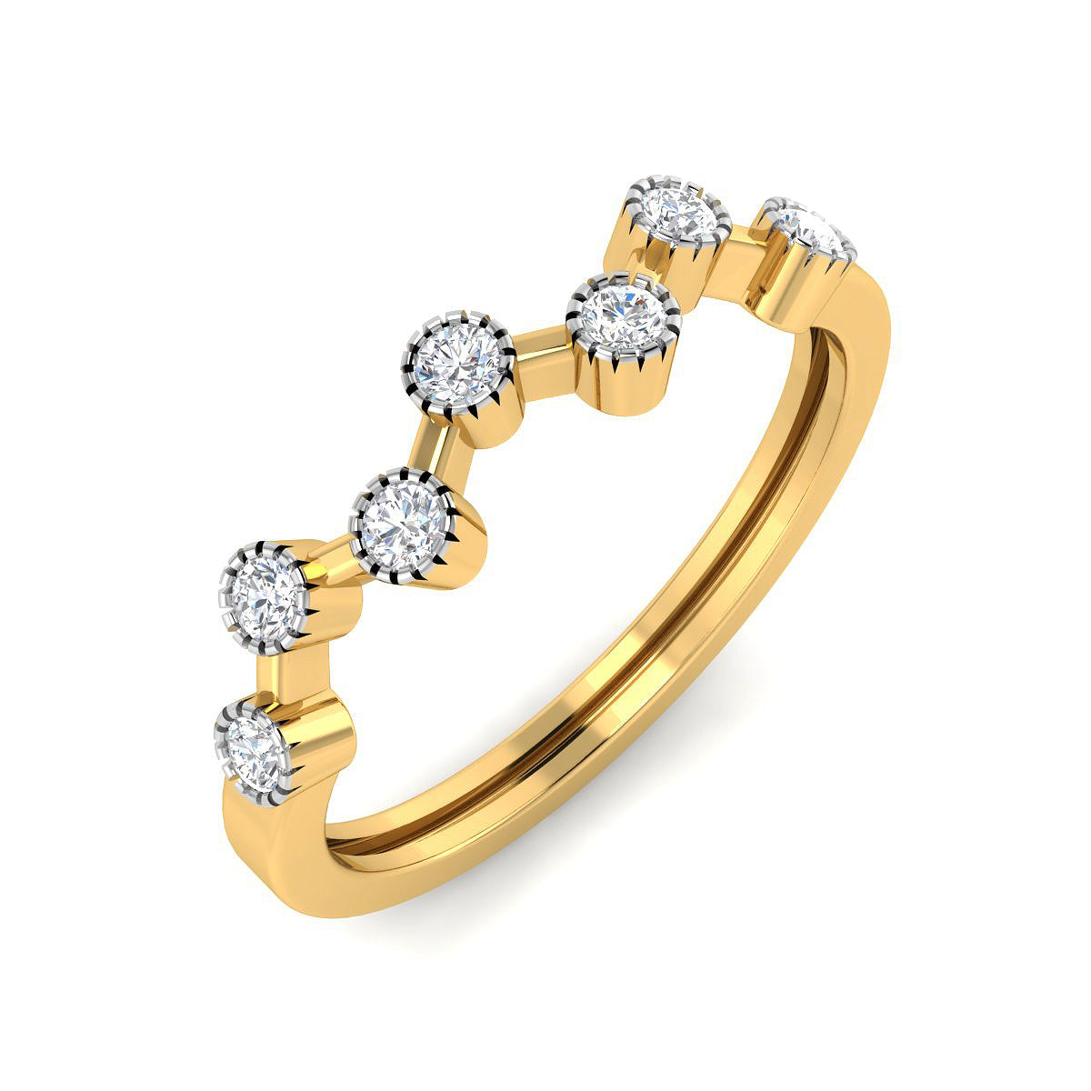 Zig Zag Diamond Stackable Ring