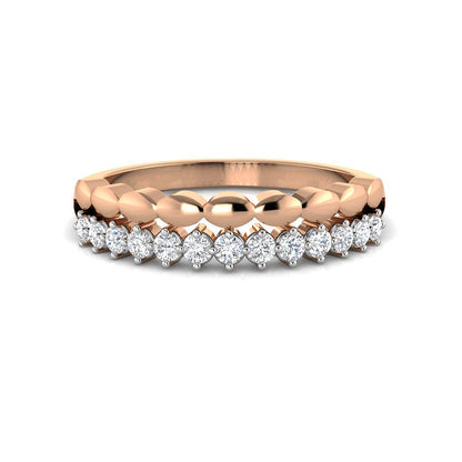 Scalloped Double Band Diamond Ring