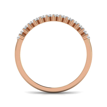 Scalloped Double Band Diamond Ring