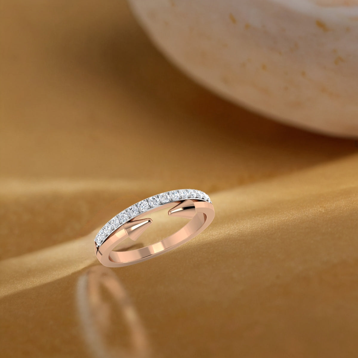Diamond and Gold Banded Ring