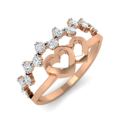 Cozy Hearts Diamond Ring