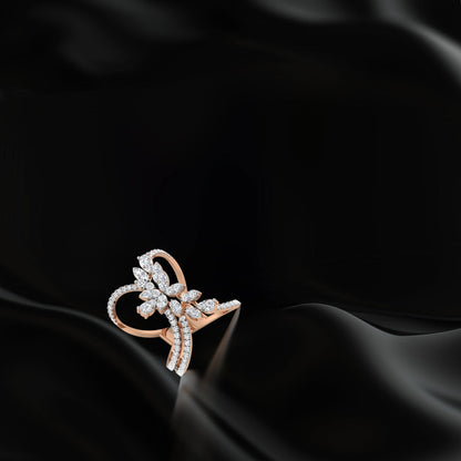 Pear and Marquise Curved Ring