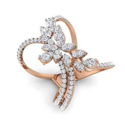 Pear and Marquise Curved Ring