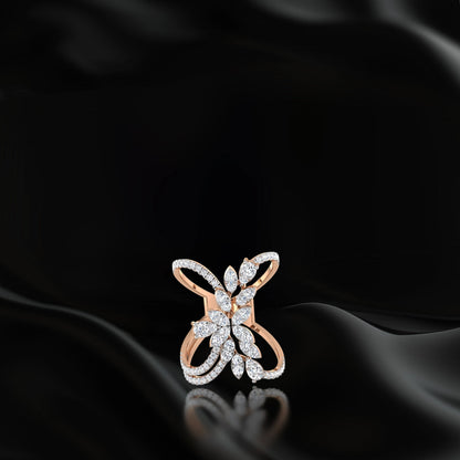 Pear and Marquise Curved Ring