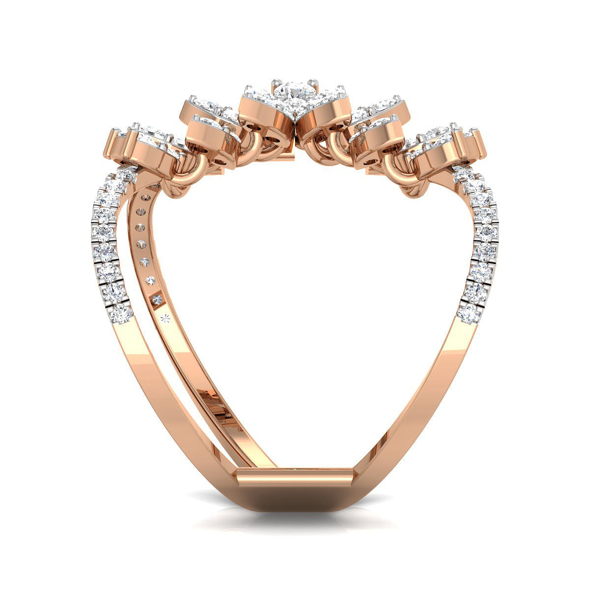 Pear and Marquise Curved Ring