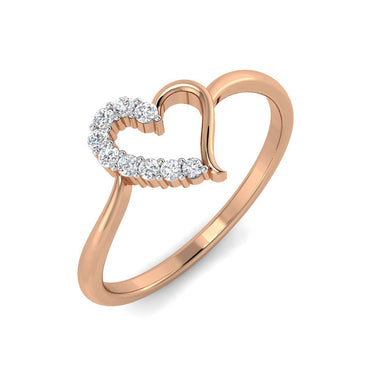Delicate Heart Diamond Ring