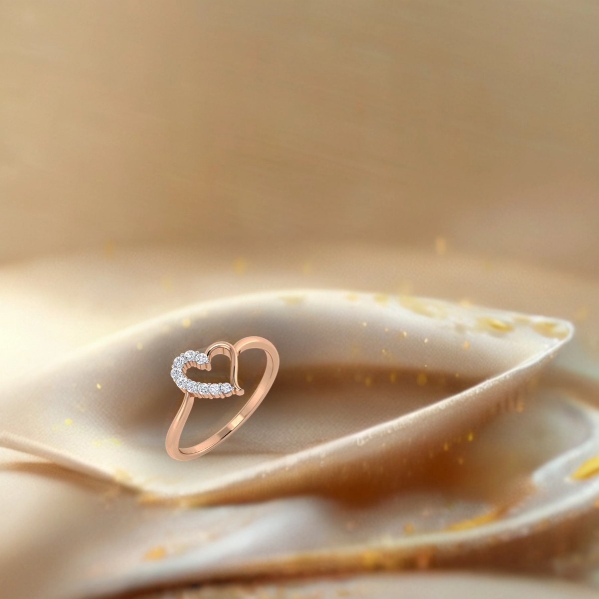 Delicate Heart Diamond Ring