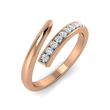 Open Top Diamond Gold Ring