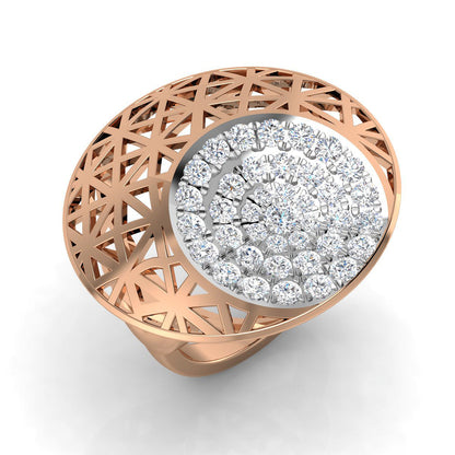 Circular Top Mesh Diamond Ring