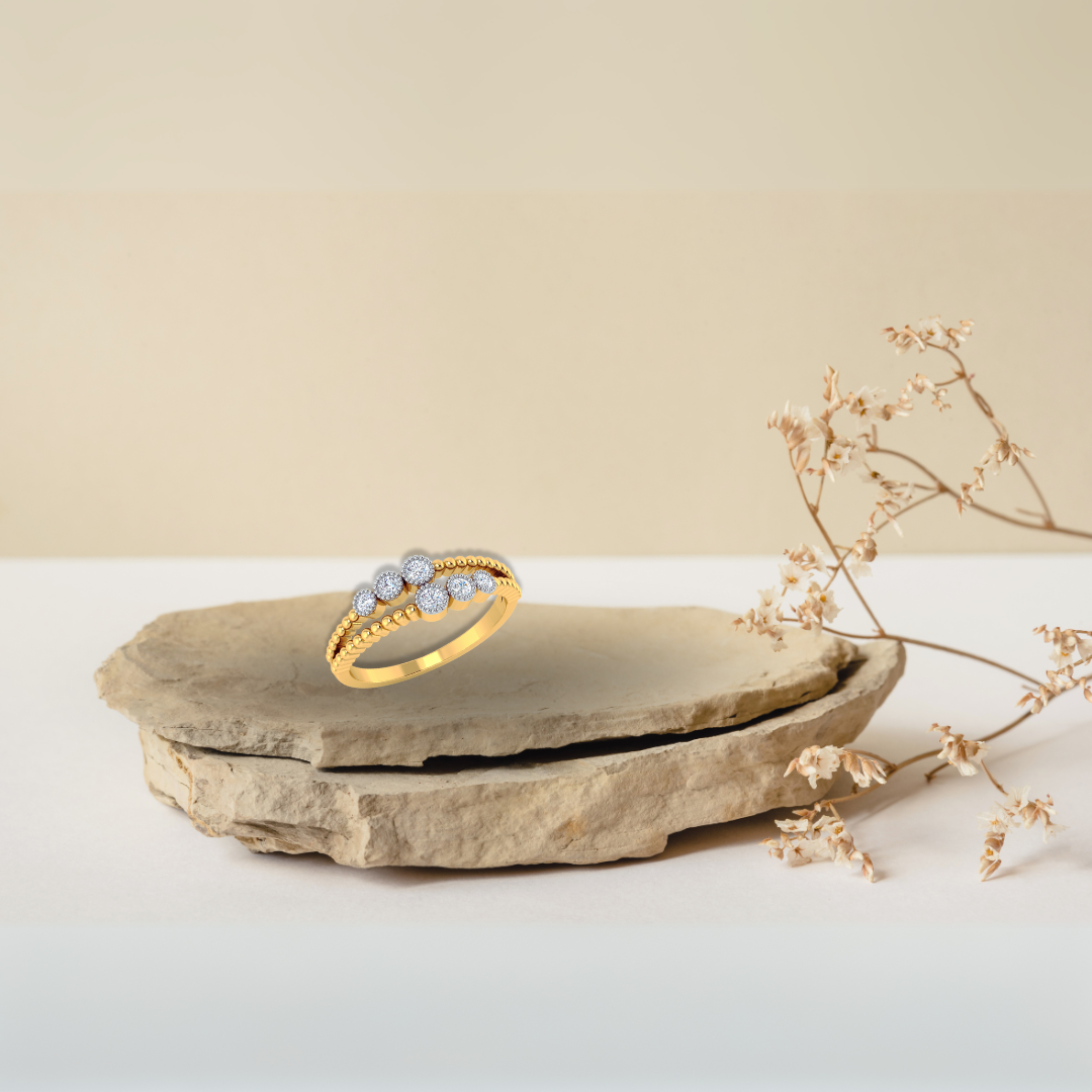 Two Row Stylized Diamond Ring
