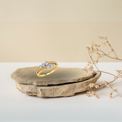 Two Row Stylized Diamond Ring