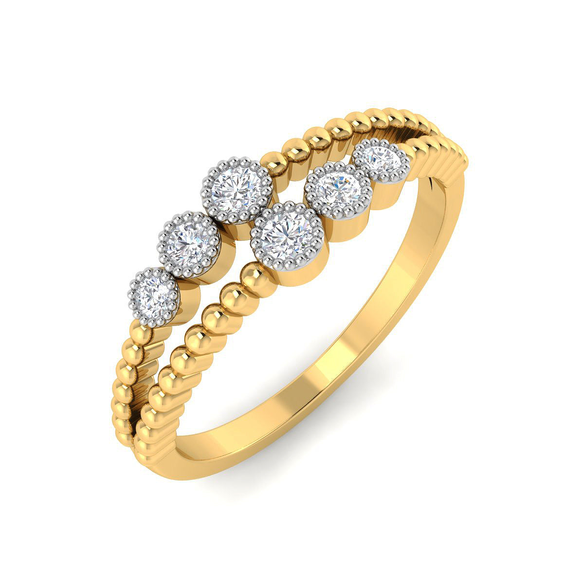 Two Row Stylized Diamond Ring