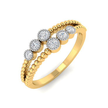 Two Row Stylized Diamond Ring