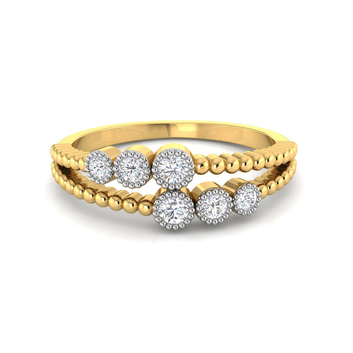 Two Row Stylized Diamond Ring